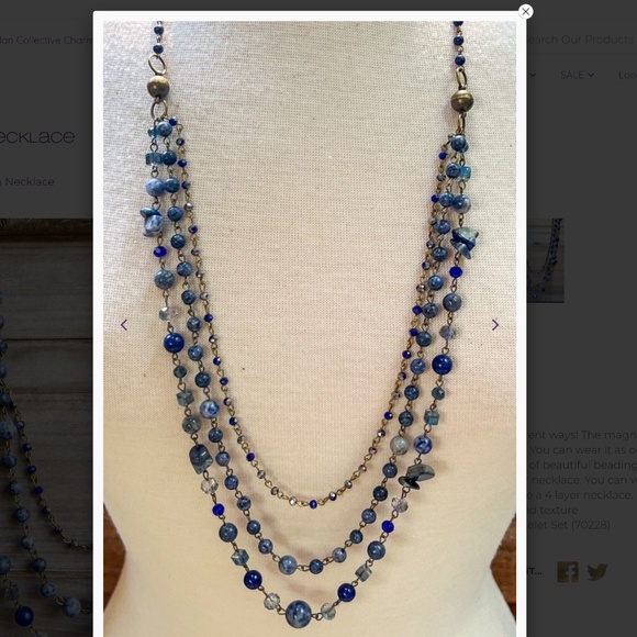 Bohemian “ Gena “ Magnetic Adjustable Beaded Necklace R1A - Picture 4 of 5